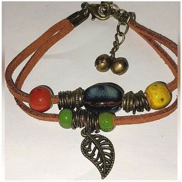 Vintage ethnic style beaded unisex adjustable bracelet - Picture 6 of 7